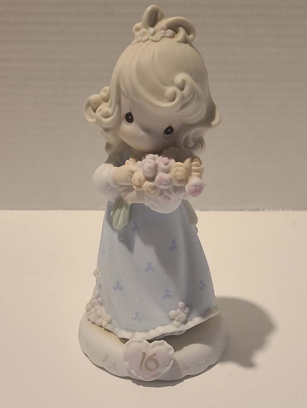 Precious Moments Age 16 Girl Figurine Holding Bouquet
